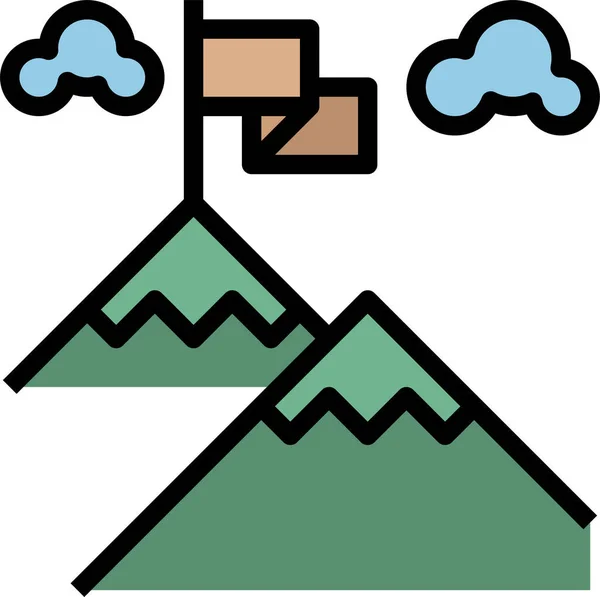 Errungenschaften Bildungslandschaft Symbol Ausgefüllten Umrissen Stil — Stockvektor