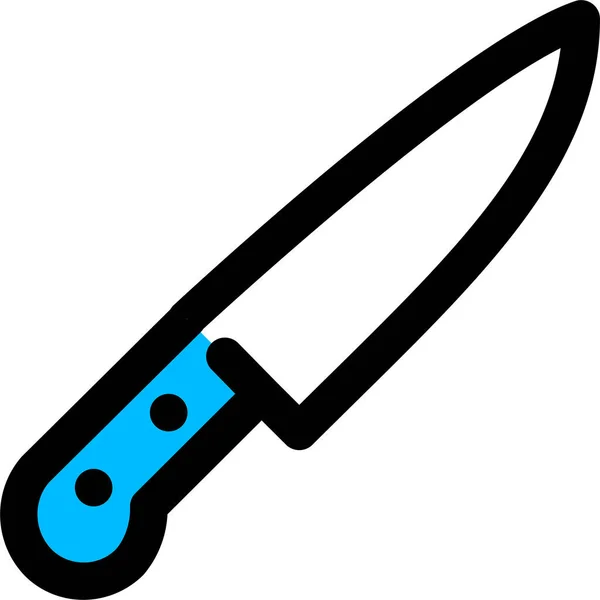 Lame Coupe Couteau Icône Dans Style Contour Rempli — Image vectorielle