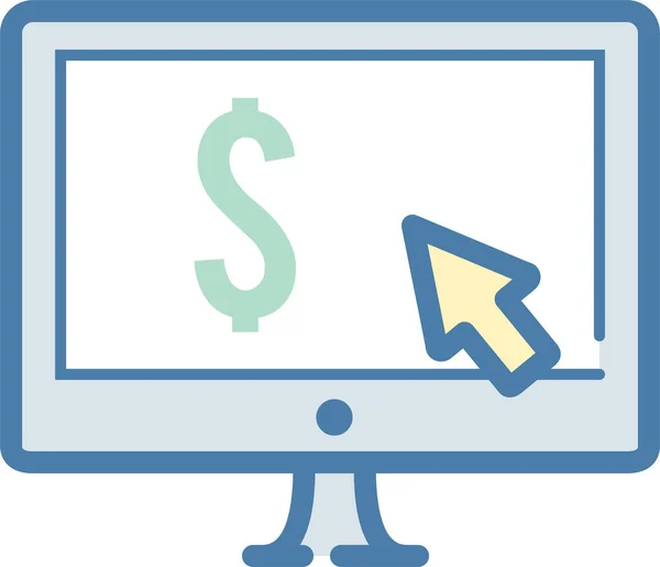 Banking Click Ecommerce Icon Flat Style — 스톡 벡터