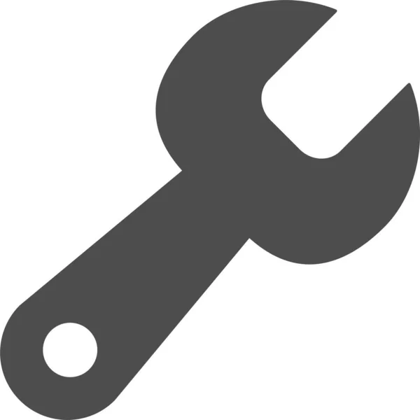 Werkzeugschlüssel Symbol Solidem Stil Reparieren — Stockvektor