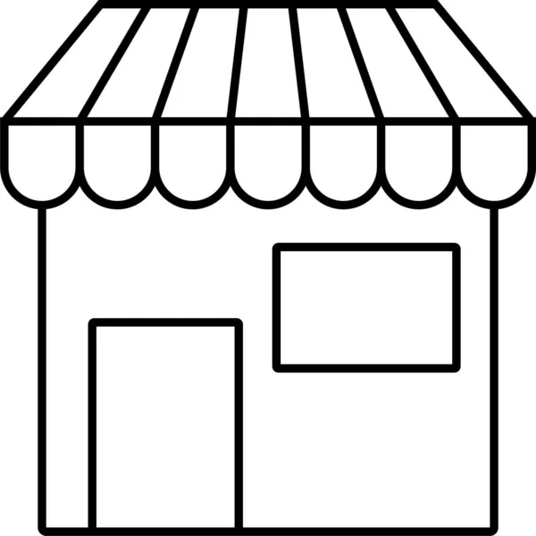 Значок Магазину Ринку Контурному Стилі — стоковий вектор