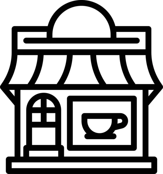 Café Icono Cafetería Estilo Del Esquema — Archivo Imágenes Vectoriales