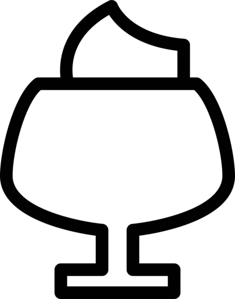 Icône Glace Manger Froid Dans Style Contour — Image vectorielle