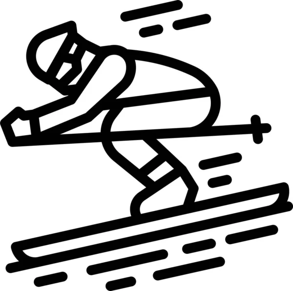 Ski Compétition Icône Ski — Image vectorielle