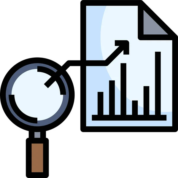 Analyse Analytics Correct Pictogram Gevulde Outline Stijl — Stockvector