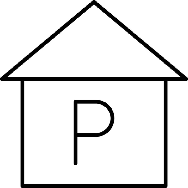 Geparkeerde Huis Huis Pictogram — Stockvector