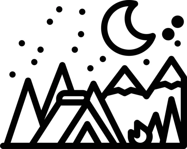 Σκηνή Κάμπινγκ Βουνό Εικονίδιο — Διανυσματικό Αρχείο