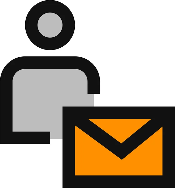 Ícone Privado Mensagem Mail Estilo Esboço Preenchido —  Vetores de Stock