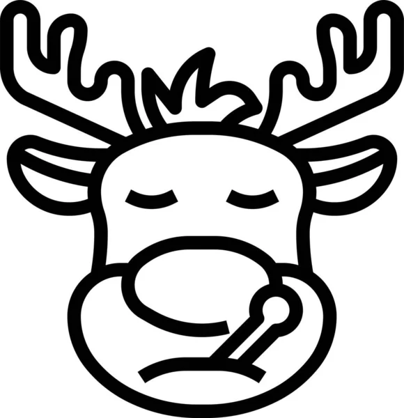 Reindeer Sick Deer Icon Christmas Category — Stock Vector
