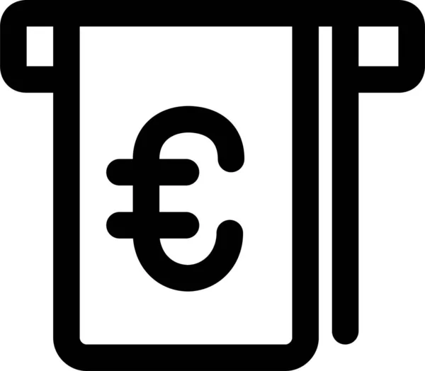 Euro Dinero Retirar Icono Estilo Esquema — Archivo Imágenes Vectoriales
