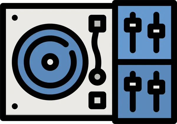 Mixer Icono Música Estilo Contorno Lleno — Vector de stock