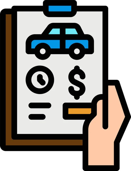 Auto Document Hand Pictogram — Stockvector