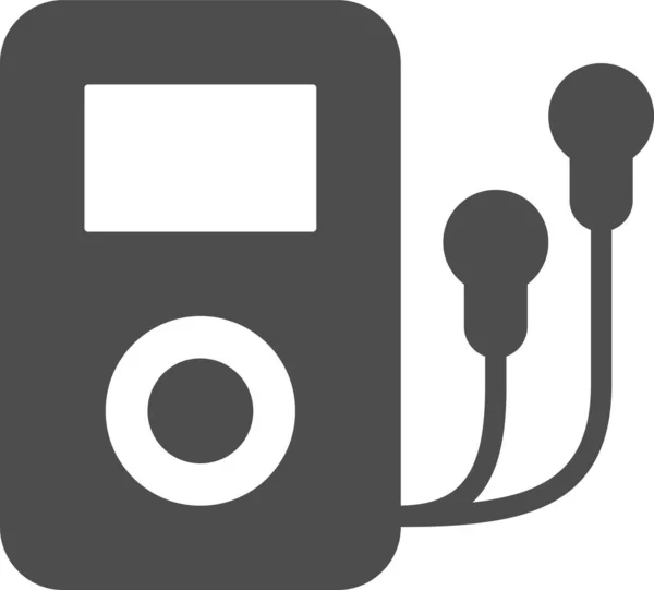 Headphones Ipod Music Icon Solid Style — Stockvektor
