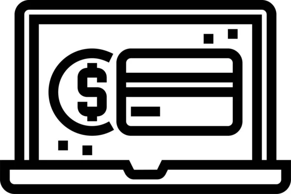 Ikona Bankowości Finansowej Bankowości Internetowej Zarysie — Wektor stockowy
