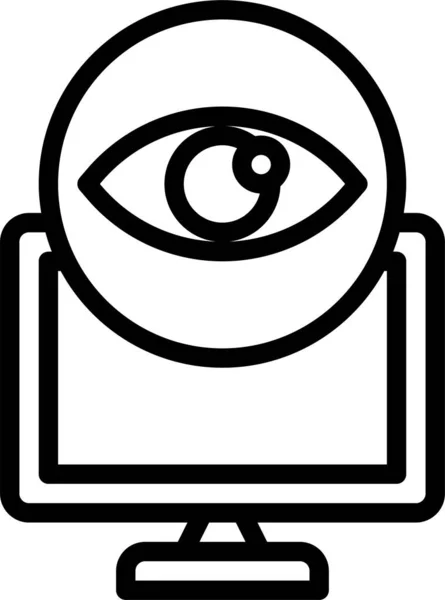 Icono Pantalla Del Ojo Del Ordenador Categoría Marketing Seo — Archivo Imágenes Vectoriales