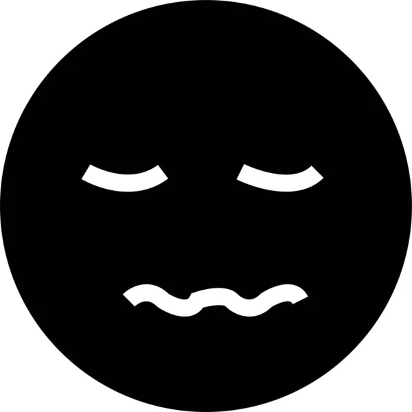 Emozione Emoji Icona Essenziale Stile Solido — Vettoriale Stock