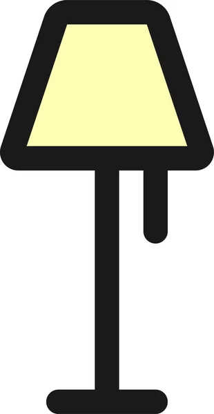 Иконка Освещения Напольной Лампы Стиле Заполненного Контура — стоковый вектор