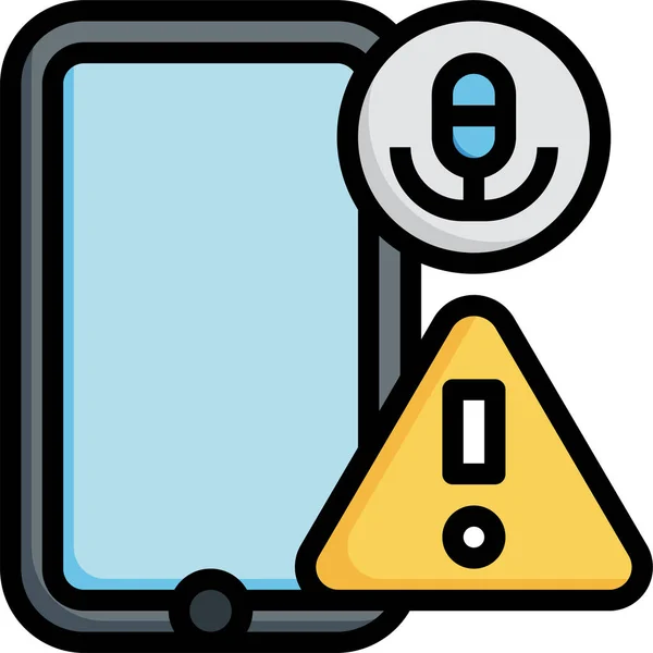 Problema Micrófono Icono Error — Vector de stock