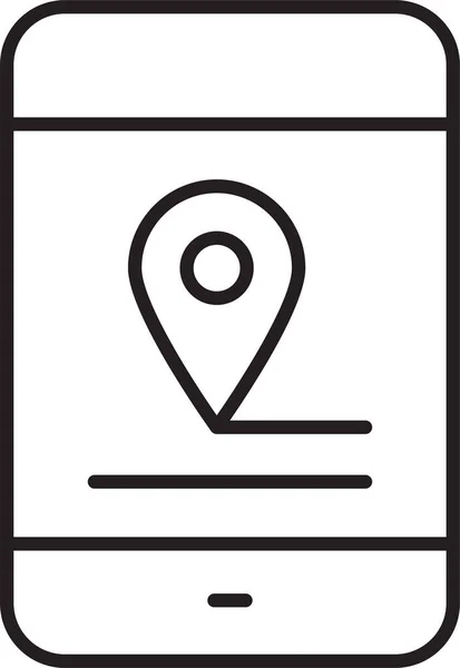 Gps Locatie Locator Pictogram Omtrek Stijl — Stockvector