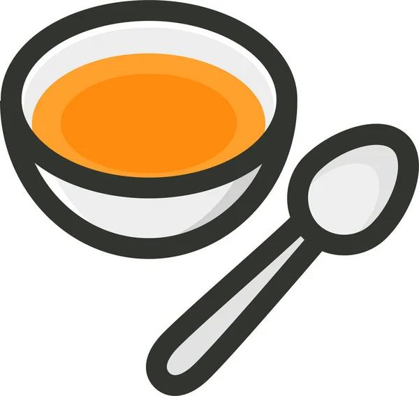 Bowl Food Icono Restaurante Estilo Contorno Lleno — Archivo Imágenes Vectoriales