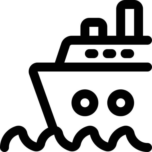 Boot Cruise Ferry Pictogram — Stockvector