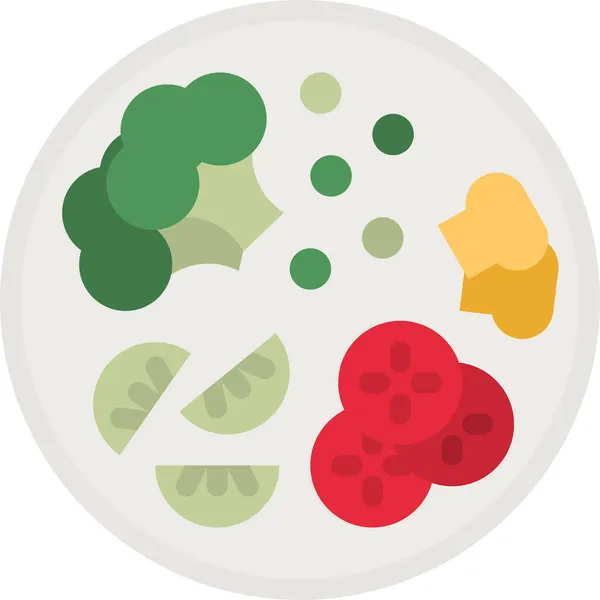 Икона Веганского Овощного Обеда — стоковый вектор
