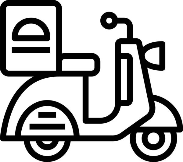 Livraison Scooter Icône Ligne Dans Style Contour — Image vectorielle
