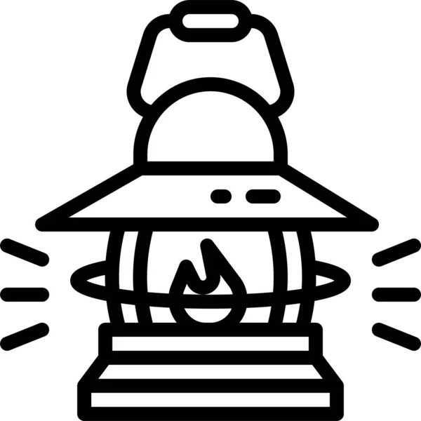 Antique Camping Lamp Icon — Stock Vector