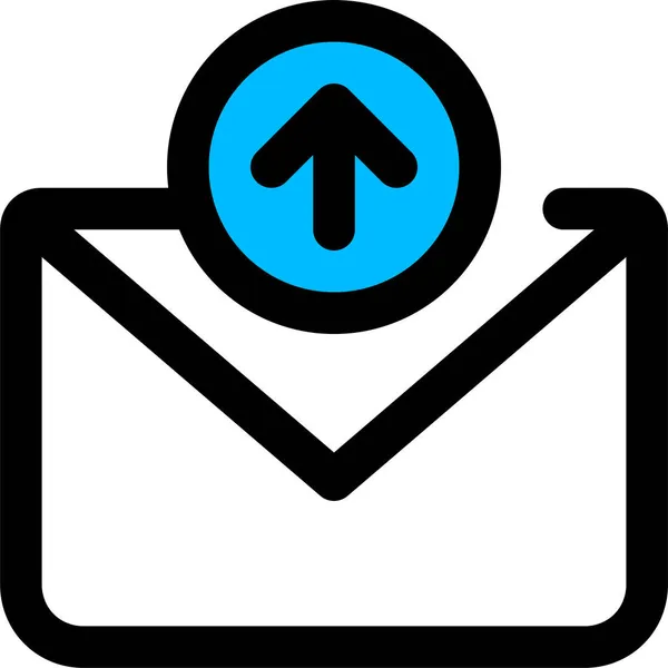 箭头电子邮件图标在填充轮廓风格 — 图库矢量图片