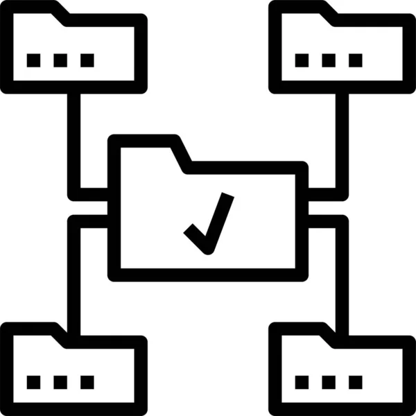 Binary Coding Ikon Komputer Dalam Gaya Outline - Stok Vektor