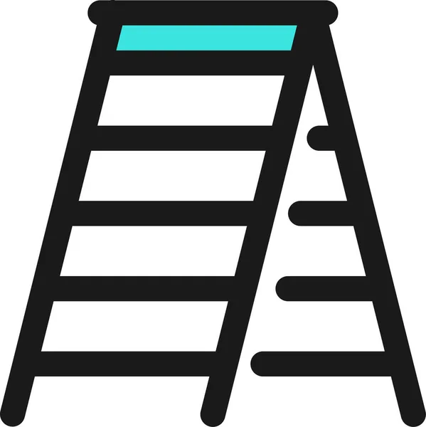 Escada Dobrável Ícone Rígido —  Vetores de Stock