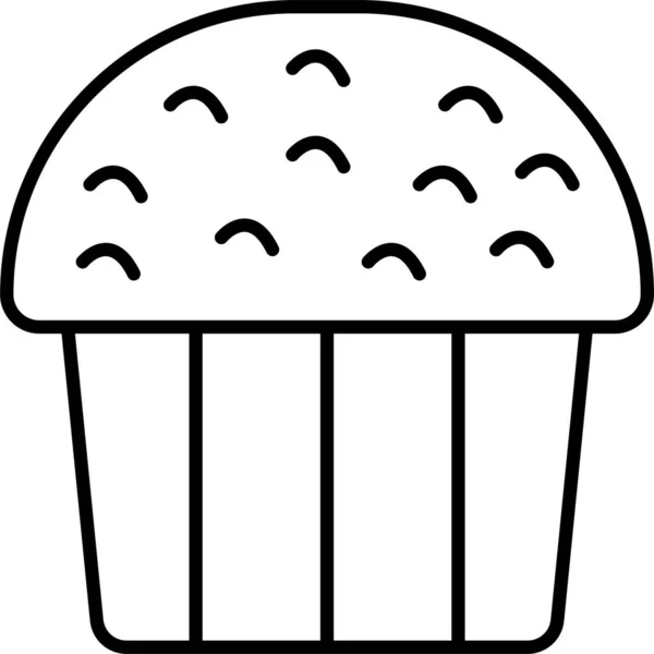 Koláč Cupcake Sladká Ikona — Stockový vektor