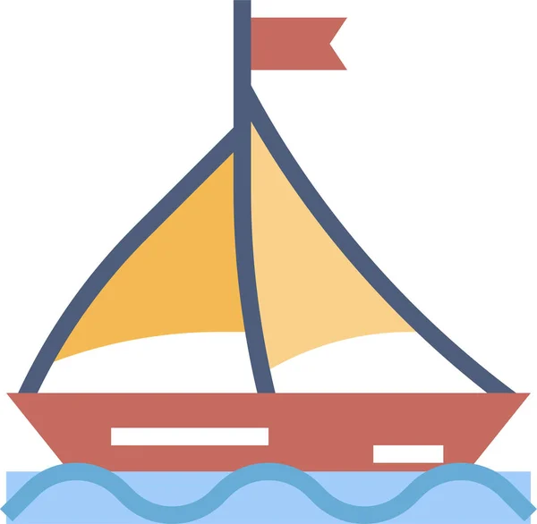 Missouri Yelkenli Gemi Simgesi Düz Stil — Stok Vektör
