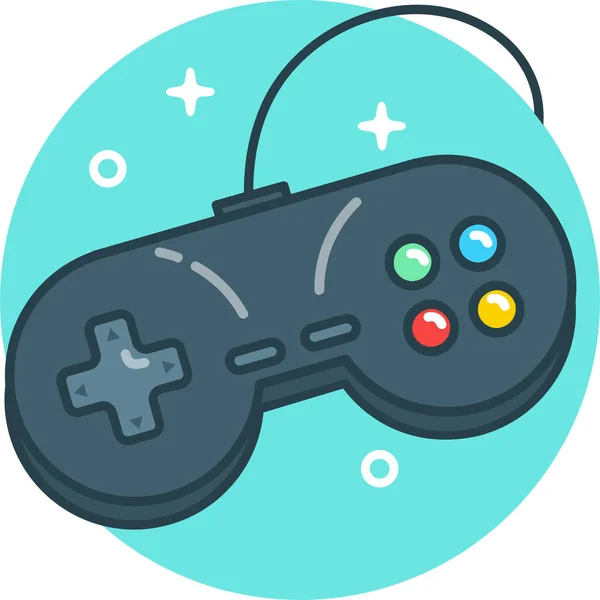 Game Gamepad Play Icon Filled Outline Style — Wektor stockowy