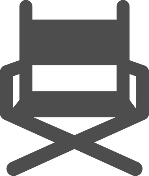 Καρέκλα Σκηνοθέτης Εικονίδιο Ταινία Στερεό Στυλ — Διανυσματικό Αρχείο