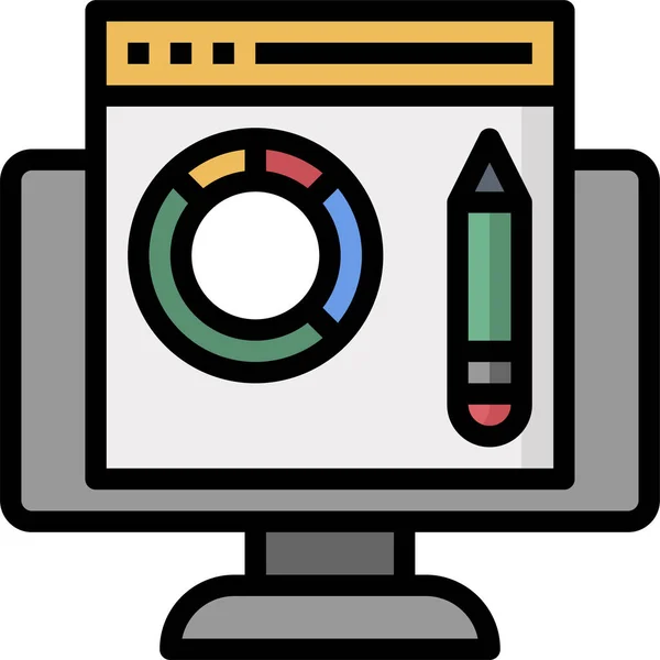 Copywriting Html Search Icon Filled Outline Style — Vector de stock