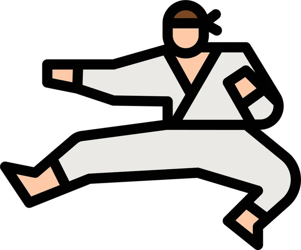 Karate Kampfkunst Ikone — Stockvektor