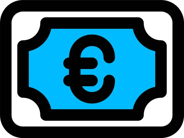 Cash Euro Money Icon Filled Outline Style — Stock Vector