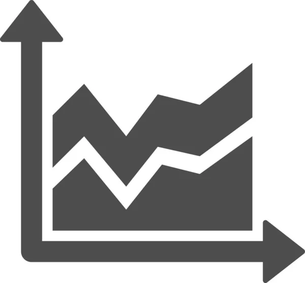 Icono Diagrama Gráfico Eje Estilo Sólido — Vector de stock