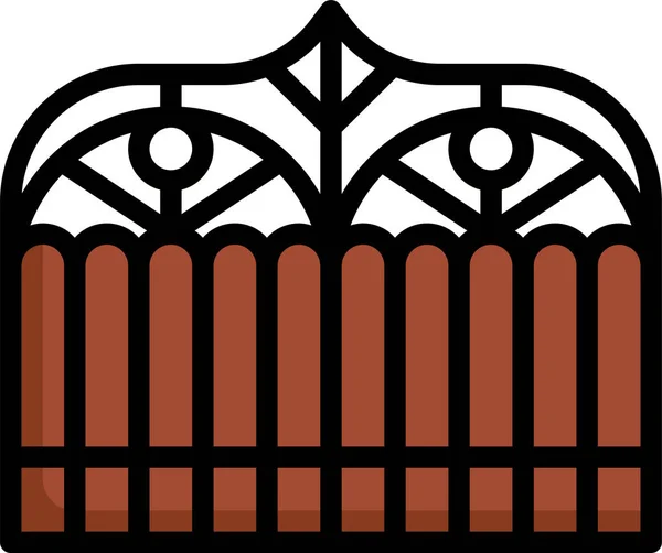 Kerítés Gate23 Bejárat Ikon — Stock Vector