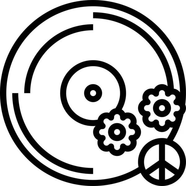 Anahat Biçiminde Vinil Disk Müzik Simgesi — Stok Vektör