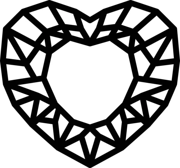 Diamant Herz Juwel Symbol — Stockvektor