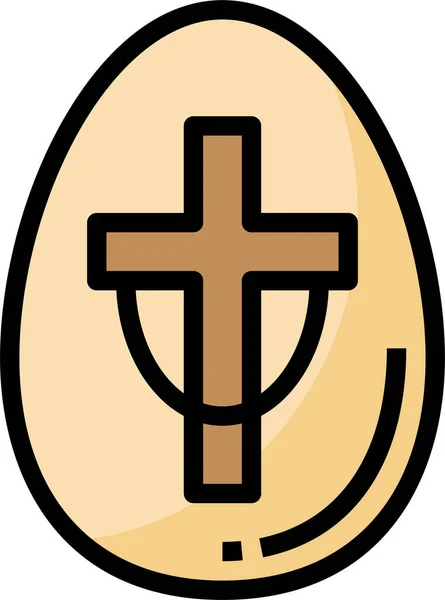 Christelijk Christendom Orthodox Icoon Gevulde Outline Stijl — Stockvector