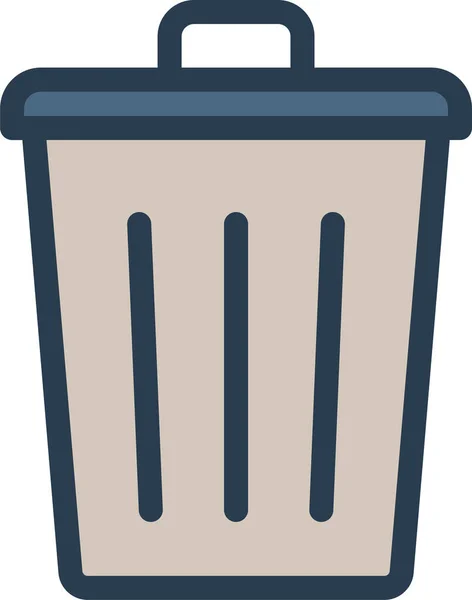 Bin Eliminar Icono Basura Estilo Contorno Lleno — Vector de stock