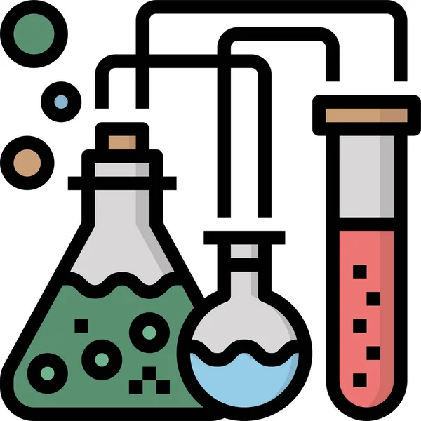 Chemical Chemistry Education Icon Filled Outline Style — Stock Vector