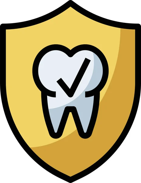 Icono Dentista Dental Transparente Estilo Contorno Lleno — Vector de stock