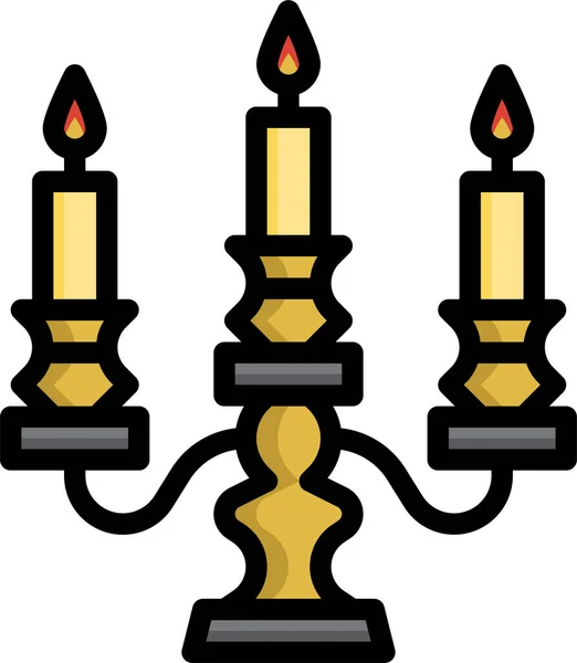 Κηροπήγιο Κερί Κερί Εικονίδιο Γενεθλίων — Διανυσματικό Αρχείο