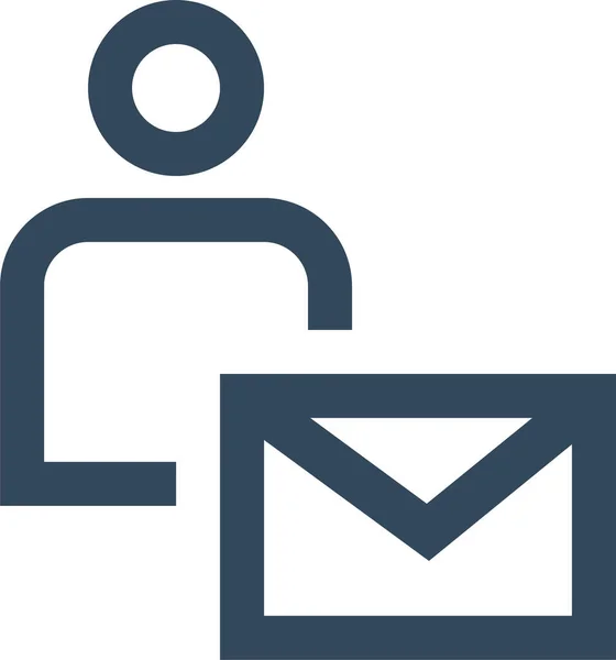 Email Usuário Email Ícone Mail Pessoal Estilo Esboço — Vetor de Stock