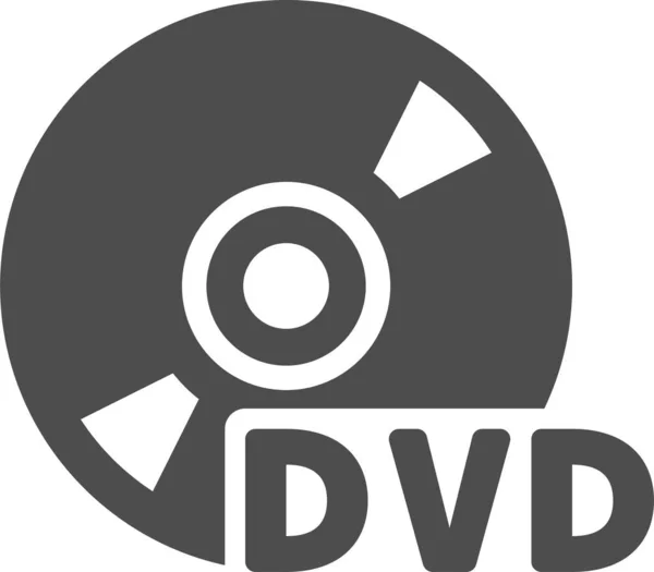 Disco Dvd Icono Multimedia Estilo Sólido — Vector de stock