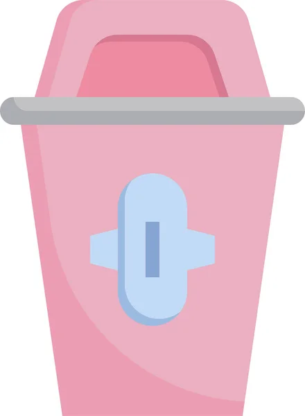 Icono Sanitario Menstruación Cubo Basura — Archivo Imágenes Vectoriales